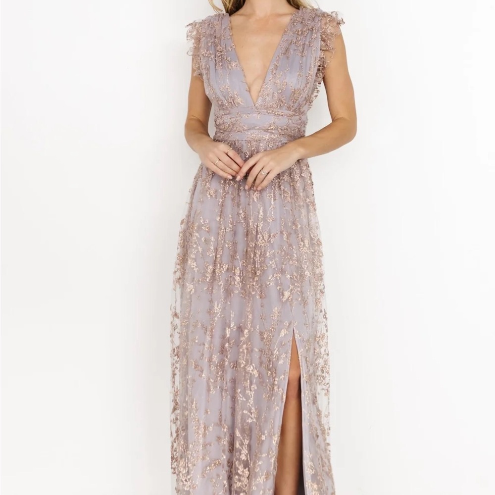 Baltic Born Lavender Maxi Dress with Rose Gold Embroidery - Picture 5 of 11